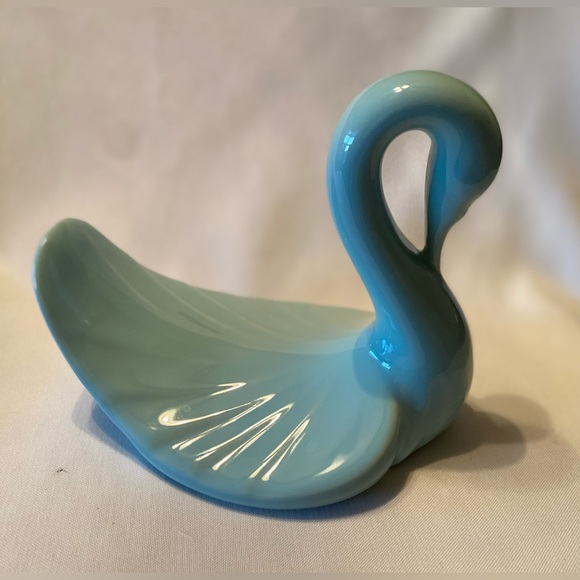 Vintage Art Deco Seafoam Green Ceramic Swan Hand Towel Holder - Picture 4 of 5